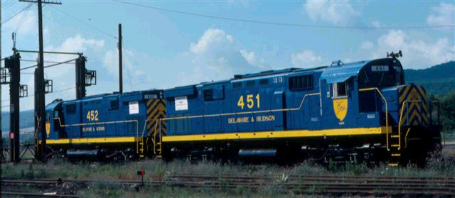 D&H C424m units 452 and 451 at Hornell, NY. 